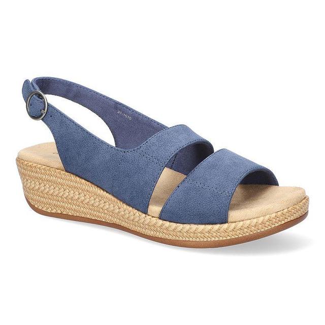 Easy Street Gannett Womens Slingback Wedge Sandals Blue Product Image