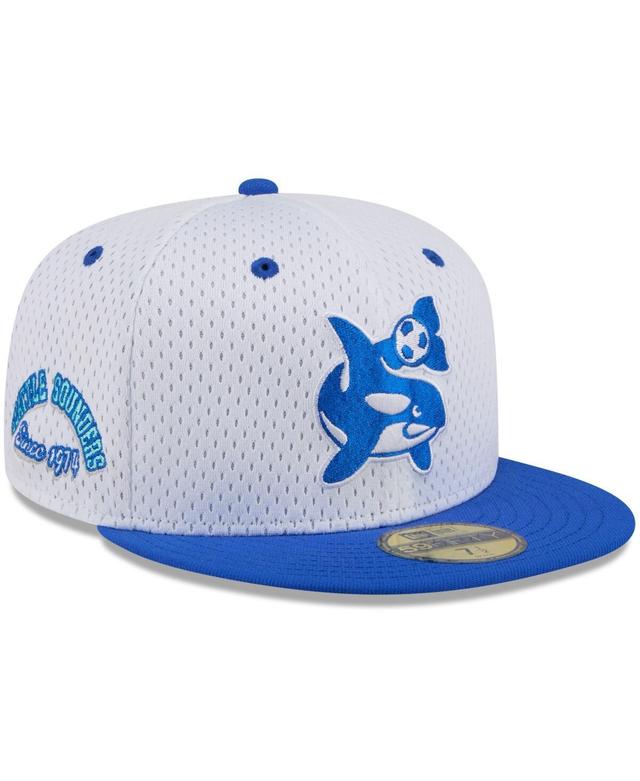 Mens New Era Seattle Sounders FC Throwback Mesh 59FIFTY Fitted Hat Product Image