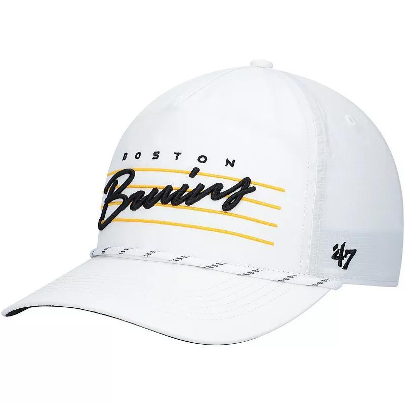 Mens 47 Brand White Boston Bruins Downburst Hitch Snapback Hat Product Image