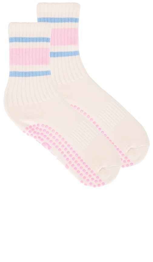 Pink Retro Grip Socks Product Image