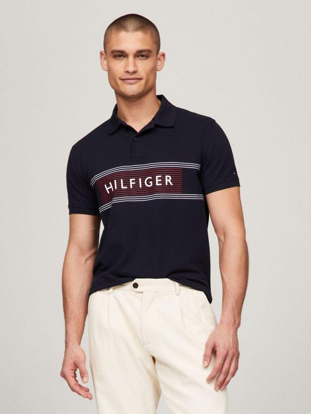 Tommy Hilfiger Men's Regular Fit Hilfiger Chest Stripe Polo Product Image