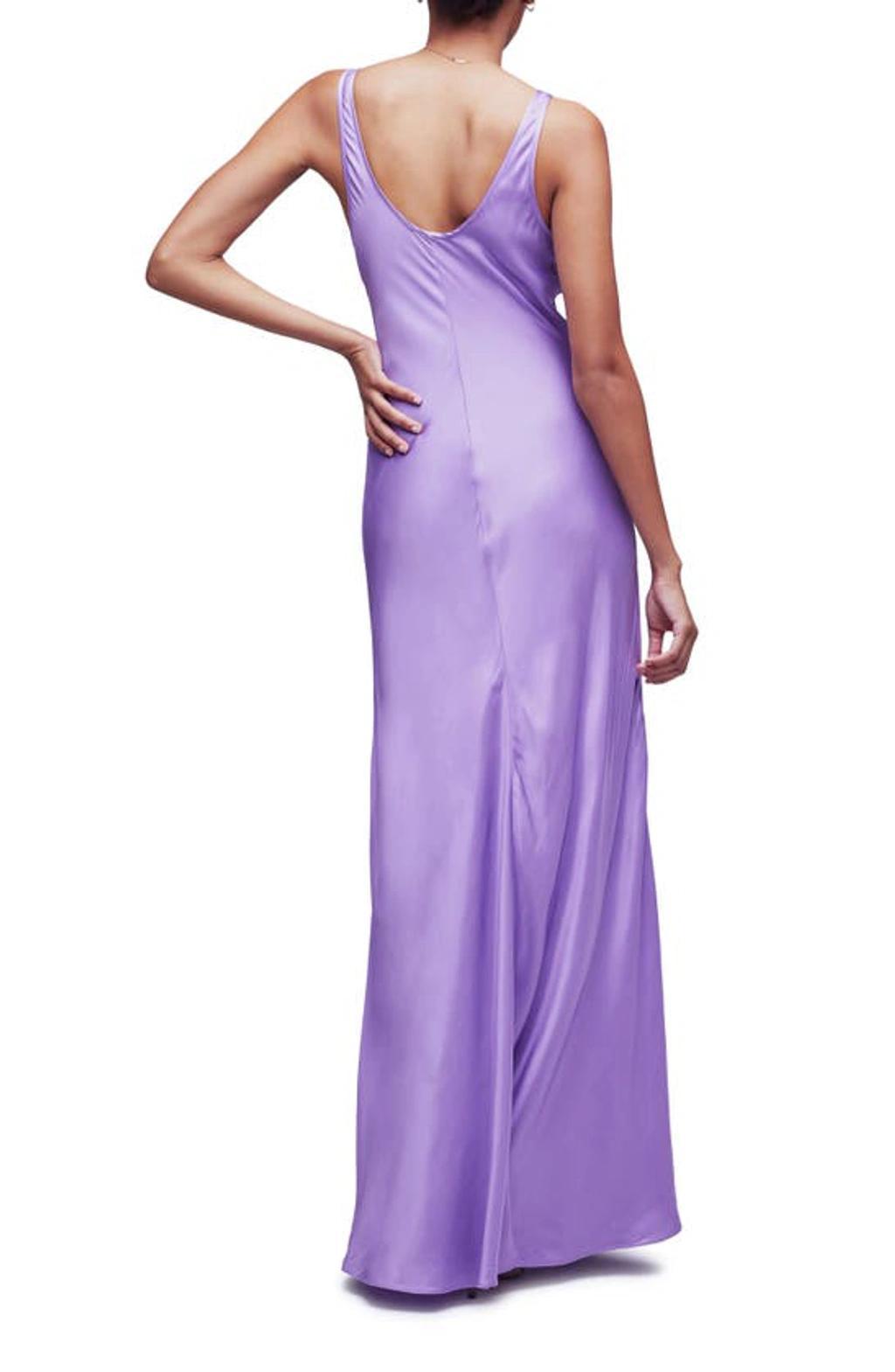 Clea Satin Slipdress In Purple Product Image