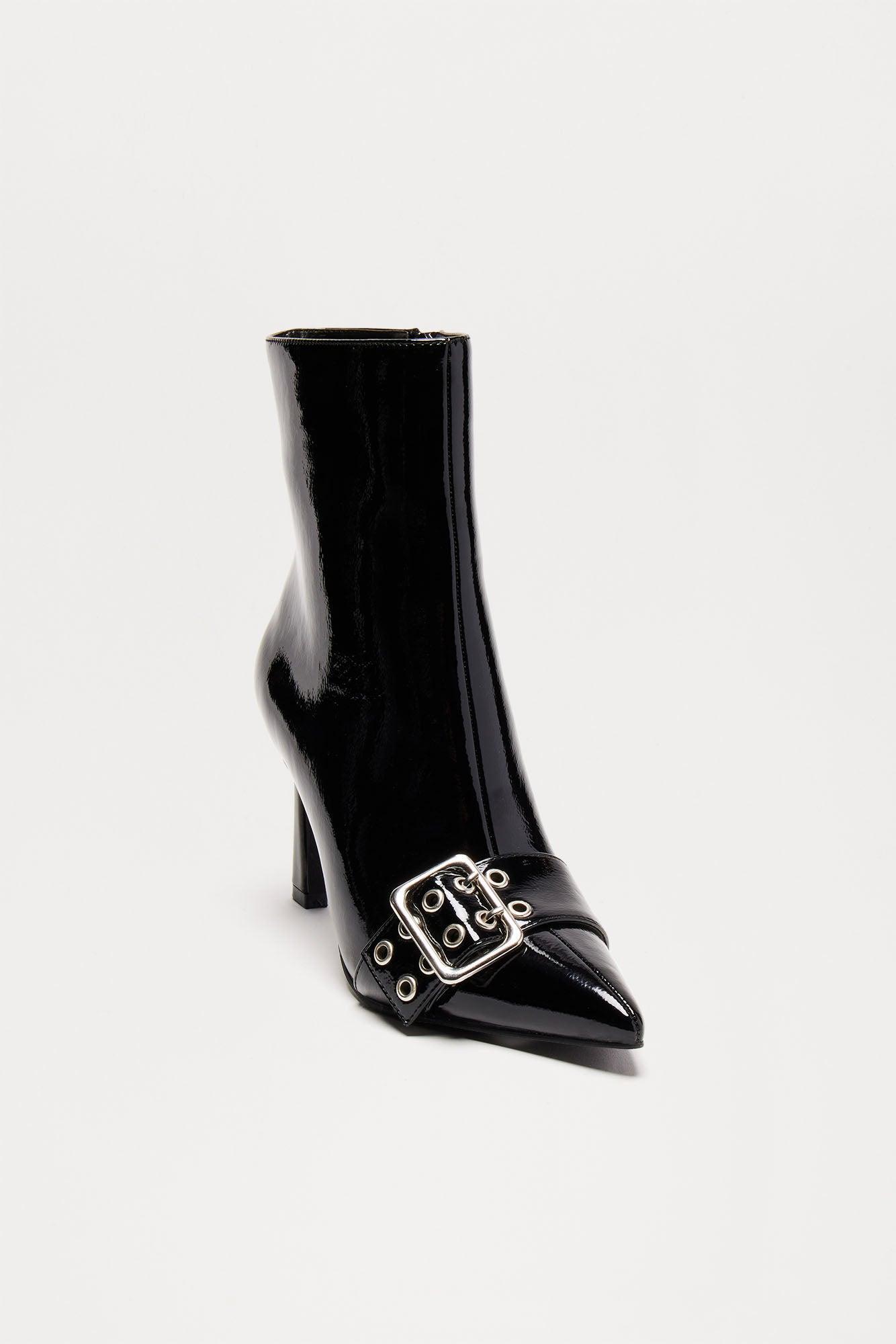 Ottie Buckle Booties - Black Product Image