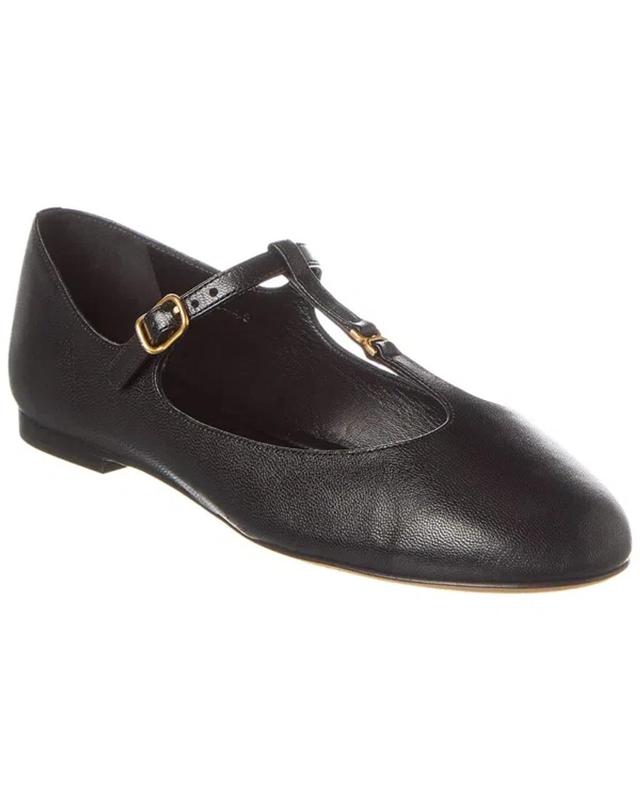 Marcie Leather Ballerina Flat In Black Product Image