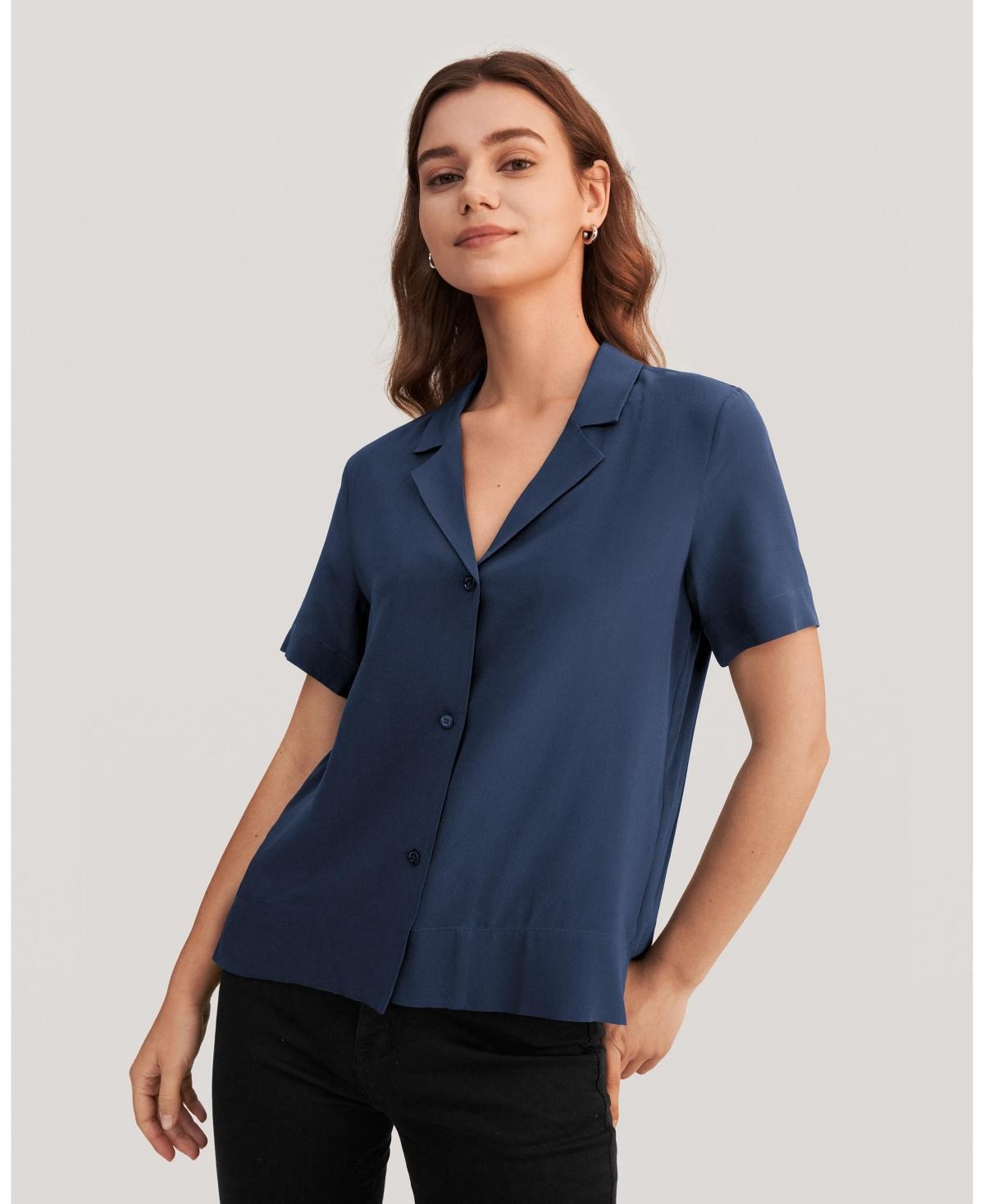 Lilysilk Women's V Neck Half Sleeve Notch Silk Shirt, Xs Product Image