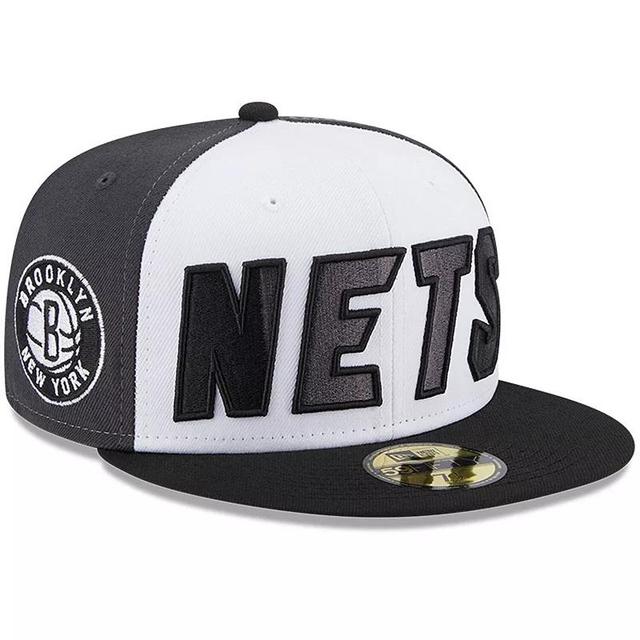 Mens New Era /Black Brooklyn Nets Back Half 9FIFTY Fitted Hat Product Image