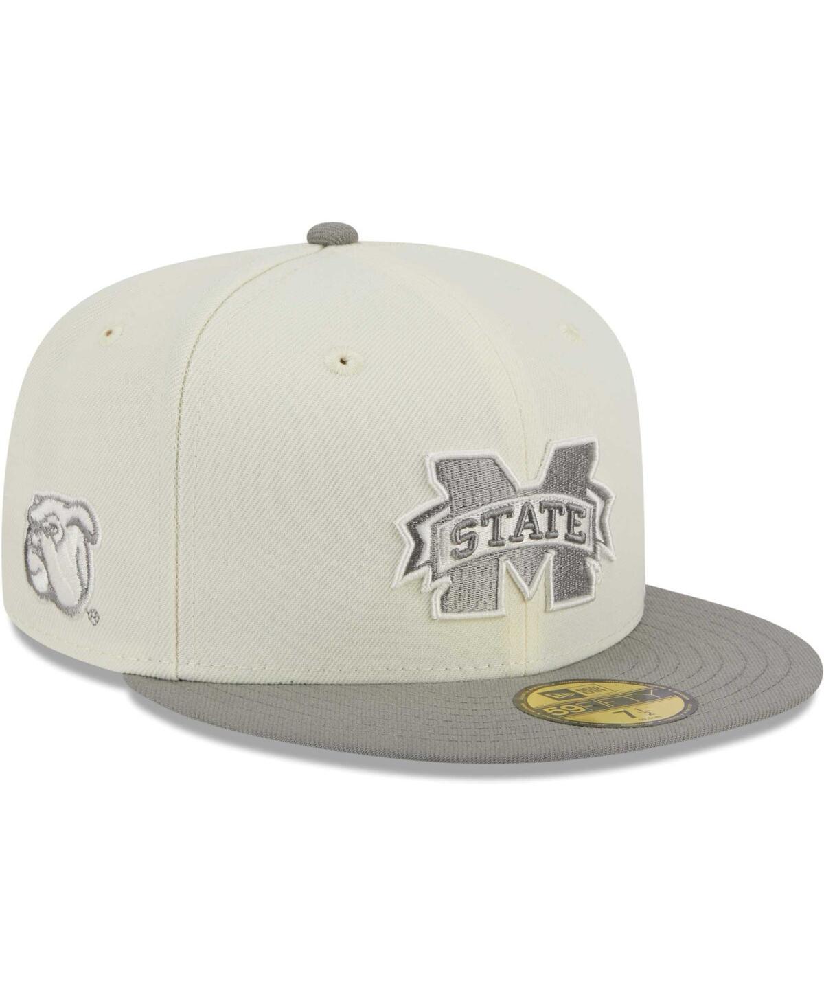 Mens New Era Stone/Gray Mississippi State Bulldogs Chrome & Concrete 59FIFTY Fitted Hat Product Image