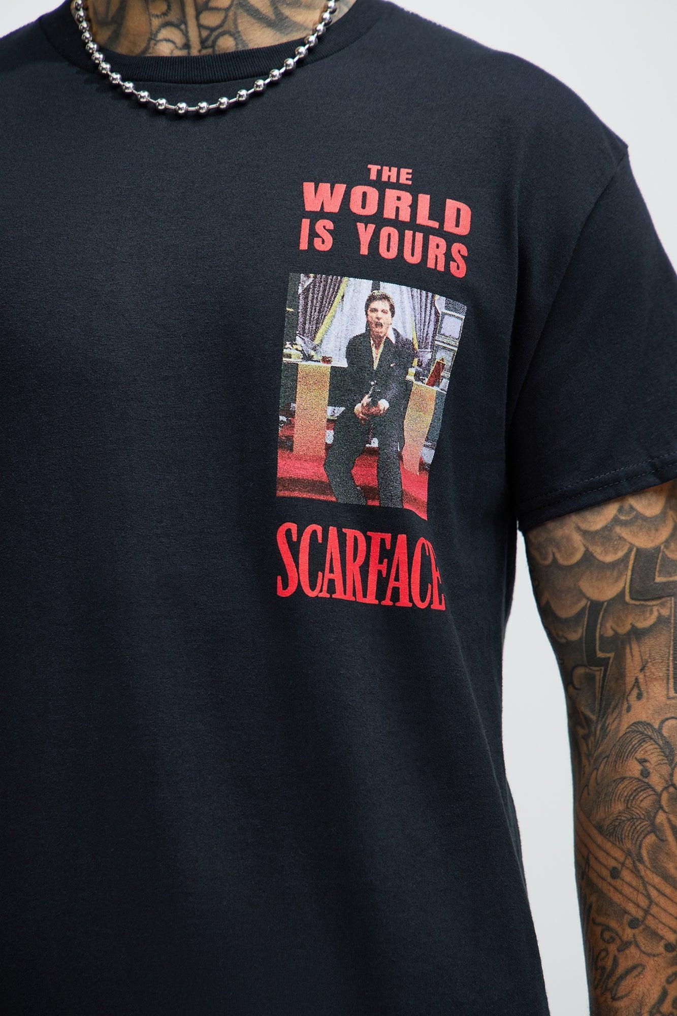 Scarface The World Is Yours Poster Short Sleeve Tee - Black Product Image