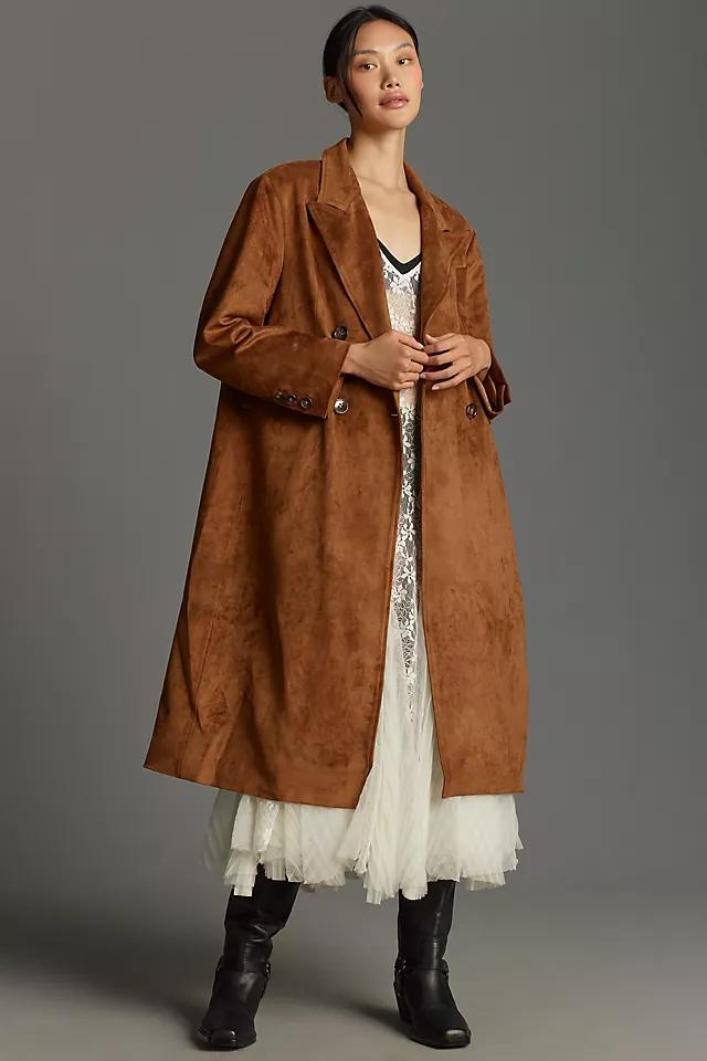 By Anthropologie Faux-Suede Trench Coat Product Image