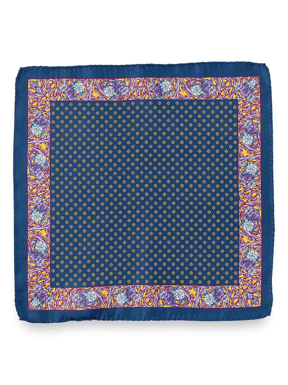 Floral Silk Pocket Square - Blue Multi Product Image