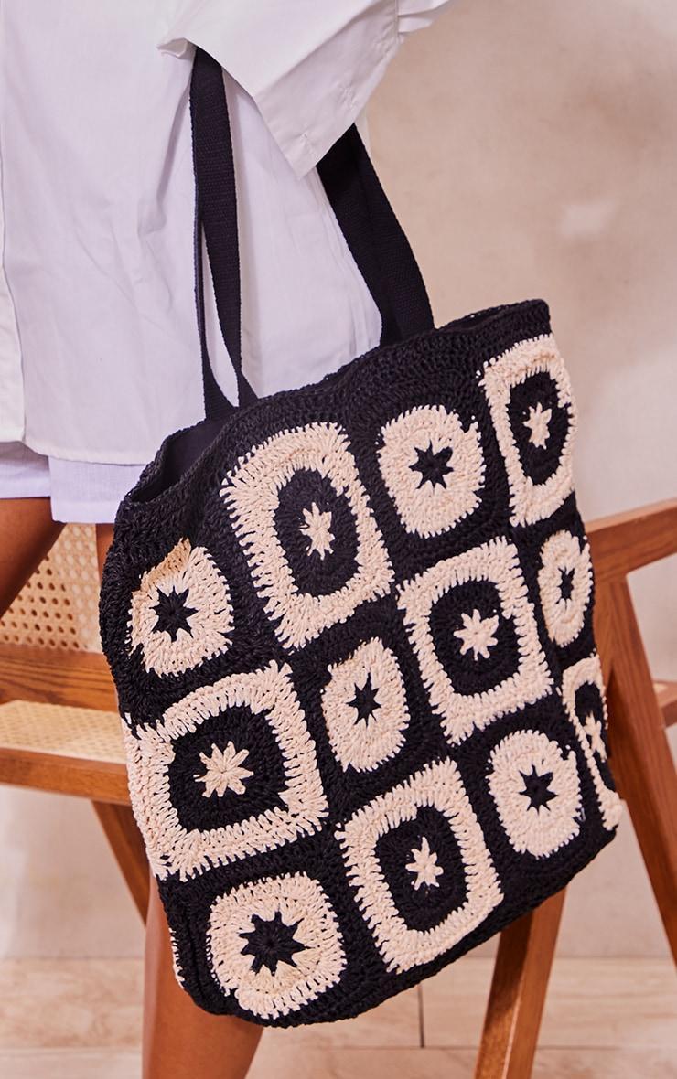 Monochrome Crochet Beach Bag Product Image