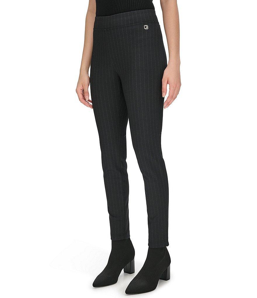 Calvin Klein Pinstripe Ponte Slim Fit Pull-On Pant Product Image