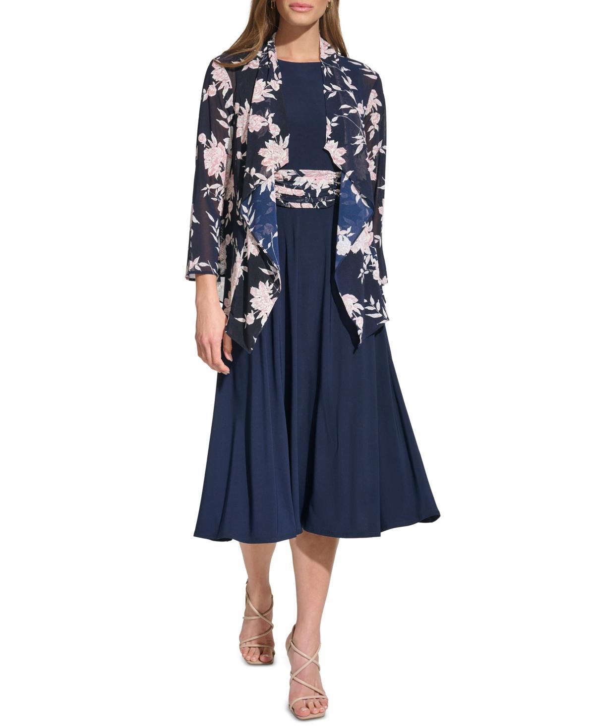 Jessica Howard Womens 2-Pc. Floral-Print Jacket & Dress Set Product Image