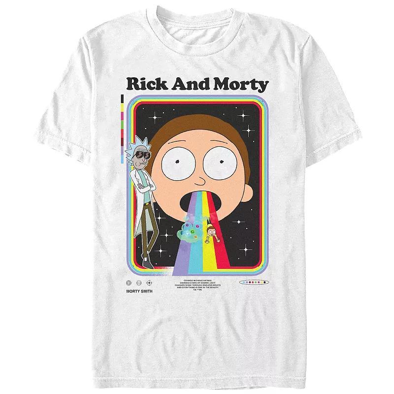 Mens Rick And Morty Rainbow Slide Graphic Tee Product Image