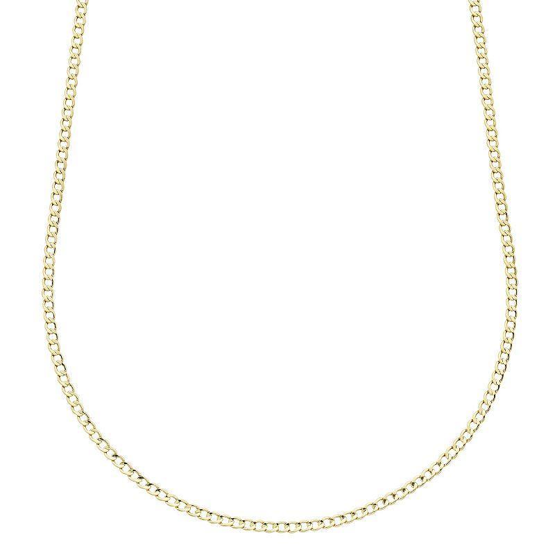 Theia Sky 14k Gold 2 mm Cuban Chain Necklace, Womens Product Image