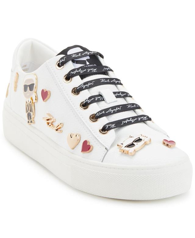 KARL LAGERFELD PARIS Cate Pins Leather Sneakers Product Image