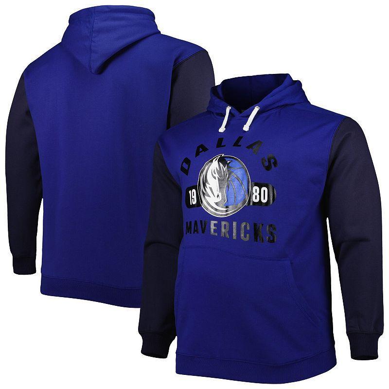 Mens Fanatics Branded /Navy Dallas Mavericks Big & Tall Bold Attack Pullover Hoodie Product Image