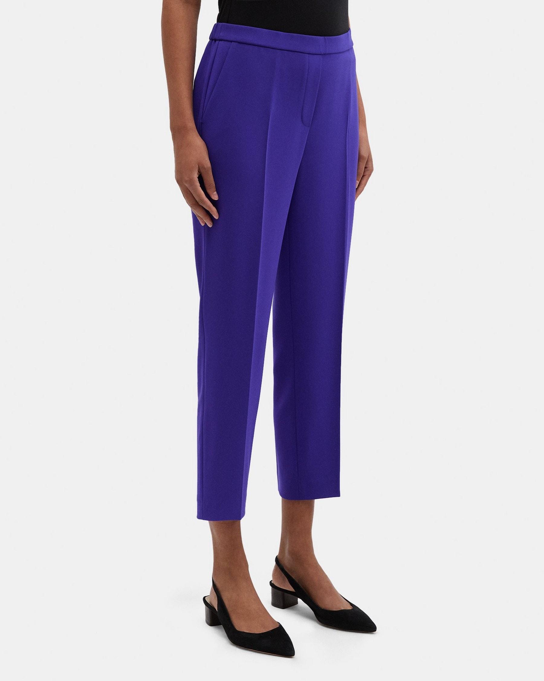 Slim Cropped Pull-On Pant in Crepe Product Image