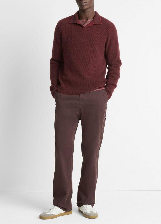 Plush Cashmere Thermal Johnny-Collar Sweater Product Image