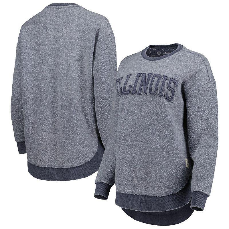 Womens Pressbox Illinois Fighting Illini Ponchoville Pullover Sweatshirt Blue Product Image