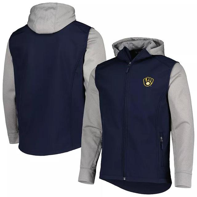 Mens Dunbrooke /Heather Gray Milwaukee Brewers Alpha Full-Zip Jacket Blue Product Image