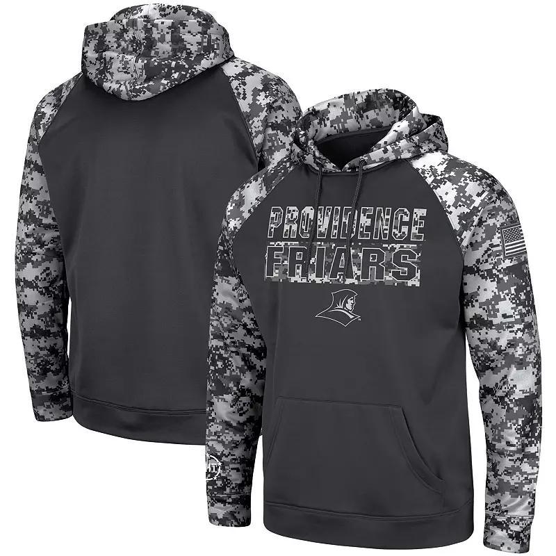 Mens Colosseum Charcoal Providence Friars OHT Military Appreciation Digital Camo Pullover Hoodie Product Image