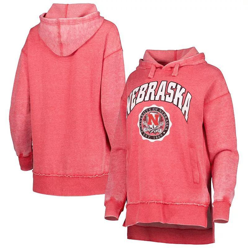 Womens Pressbox Scarlet Nebraska Huskers Vintage Winnie Pullover Hoodie Product Image