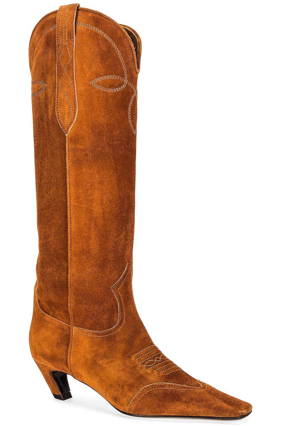 KHAITE Dallas Knee High Boots in Brown Product Image