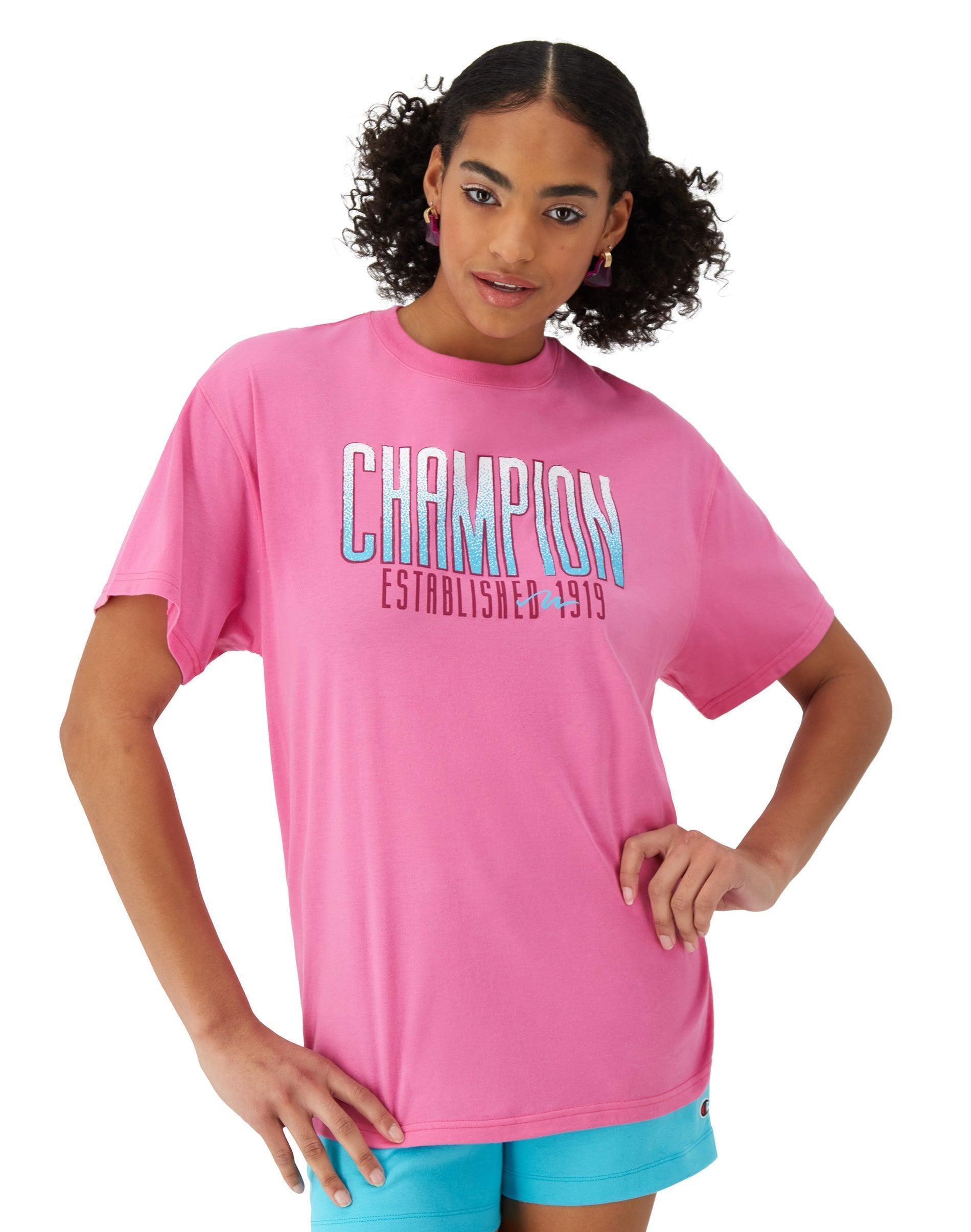 Champion Womens Loose-Fit Logo Graphic T-Shirt Product Image