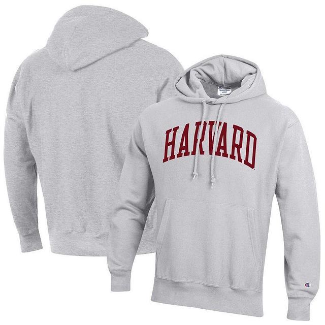 Mens Champion Heathered Gray Harvard Crimson Team Arch Reverse Weave Pullover Hoodie Product Image