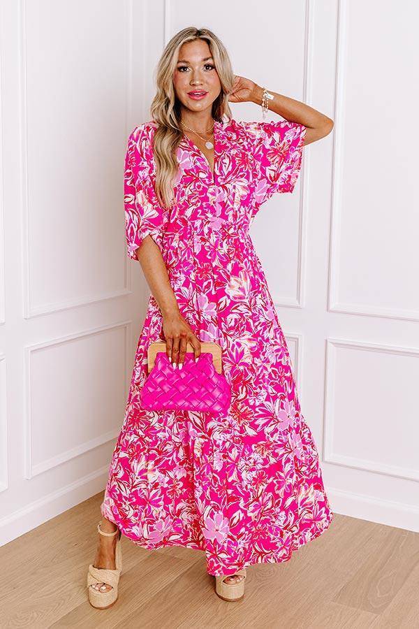 Blossom Breeze Floral Maxi In Hot Pink Product Image