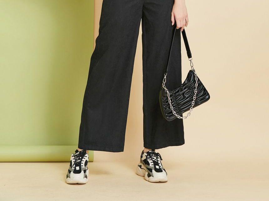 Cutout Lace-Up Wide-Leg Pants Product Image