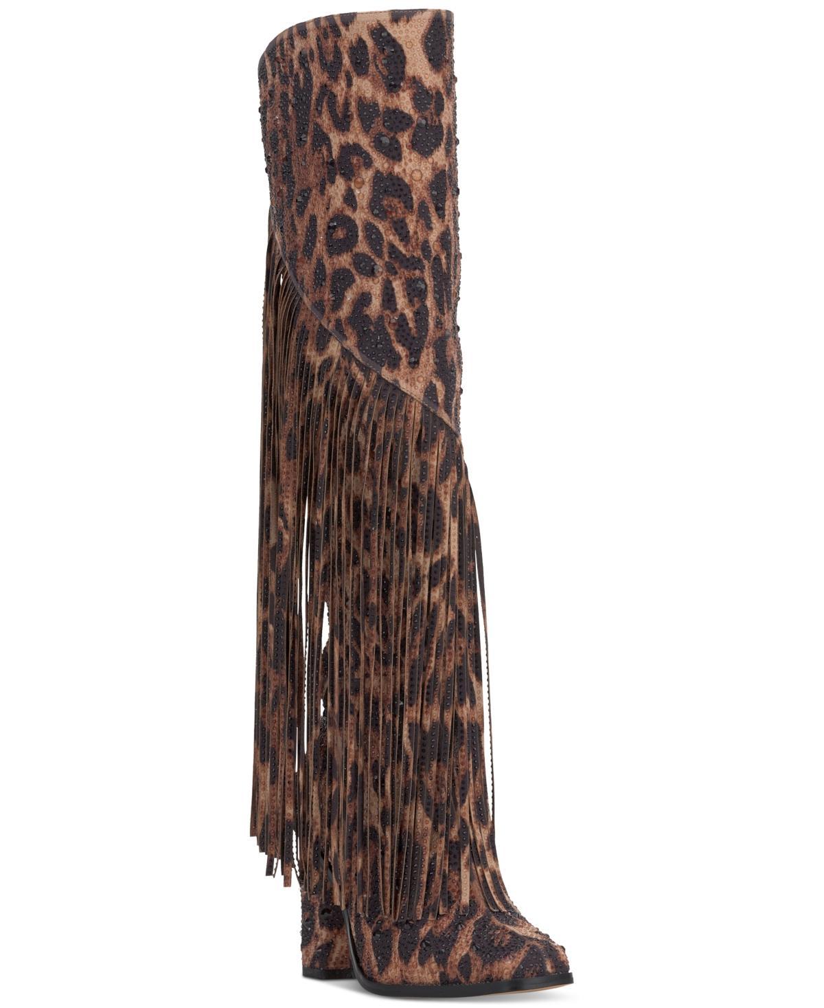 Jessica Simpson Womens Asire Knee-High Fringe Boots Product Image