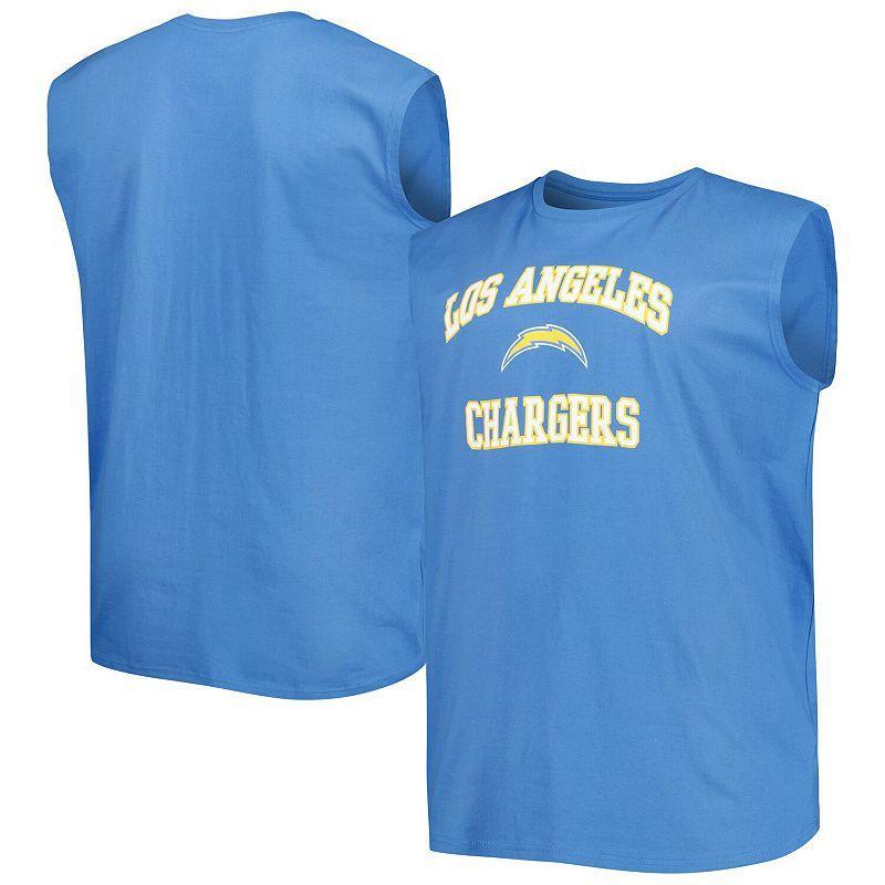 Mens Powder Blue Los Angeles Chargers Big & Tall Muscle Tank Top Product Image