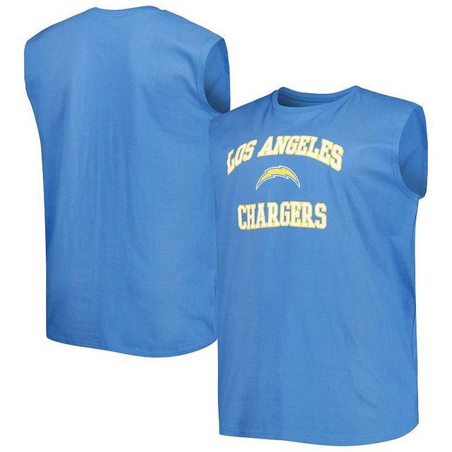 Men's Powder Blue Los Angeles Chargers Big & Tall Muscle Tank Top Product Image