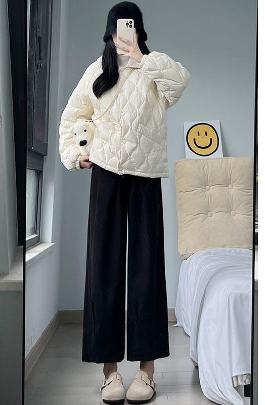 High Rise Plain Wide Leg Pants Product Image