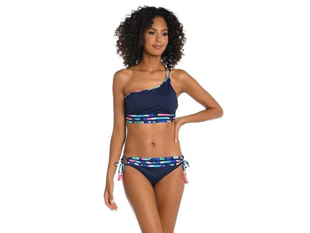 La Blanca Painted Leaves One Shoulder Bralette Women's Swimwear Product Image