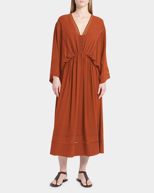 Womens Henrietta Silk Crepe Midi-Dress Product Image