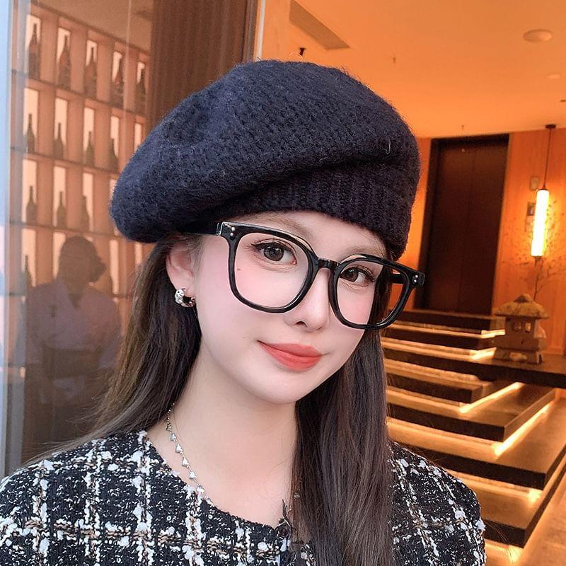 Plain Knit Beret Hat product image