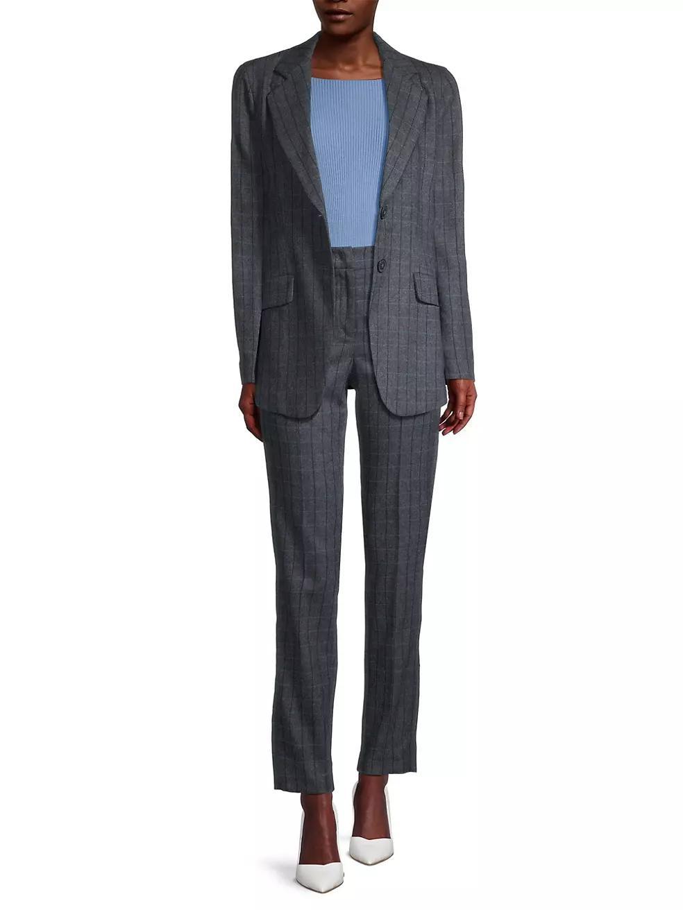 Lightweight Wool Check Blazer Product Image