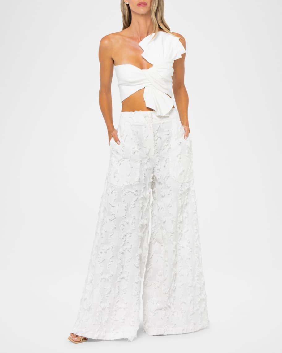 Oyster Twist-Front Crop Top Product Image