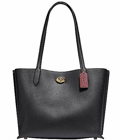 COACH Willow Pebble Leather Solid Tote Bag Product Image