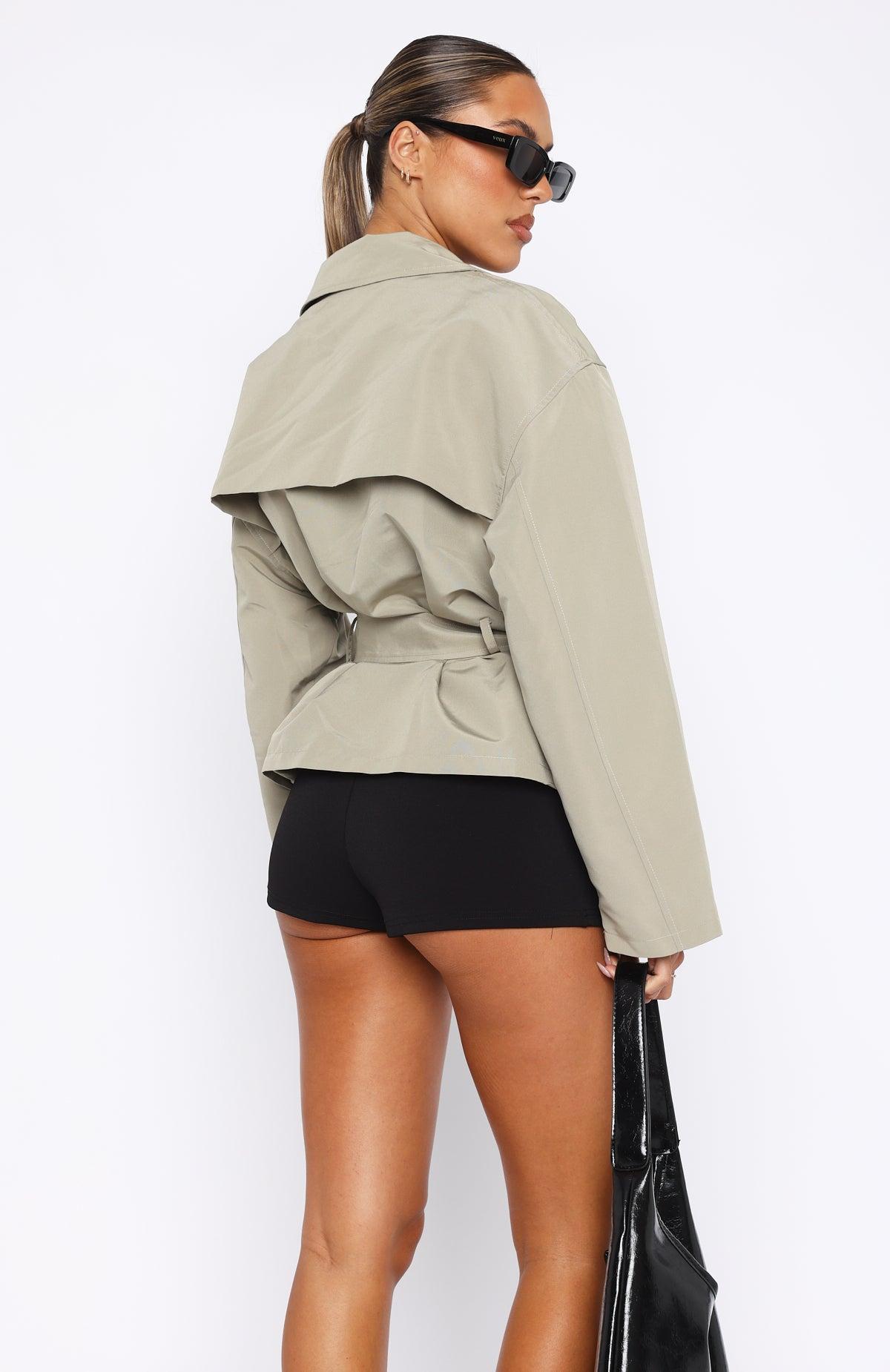 Indecisive Cropped Trench Khaki Product Image