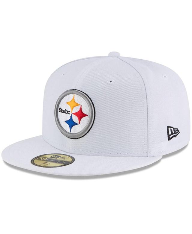 Mens New Era White Pittsburgh Steelers Omaha 59FIFTY Fitted Hat Product Image