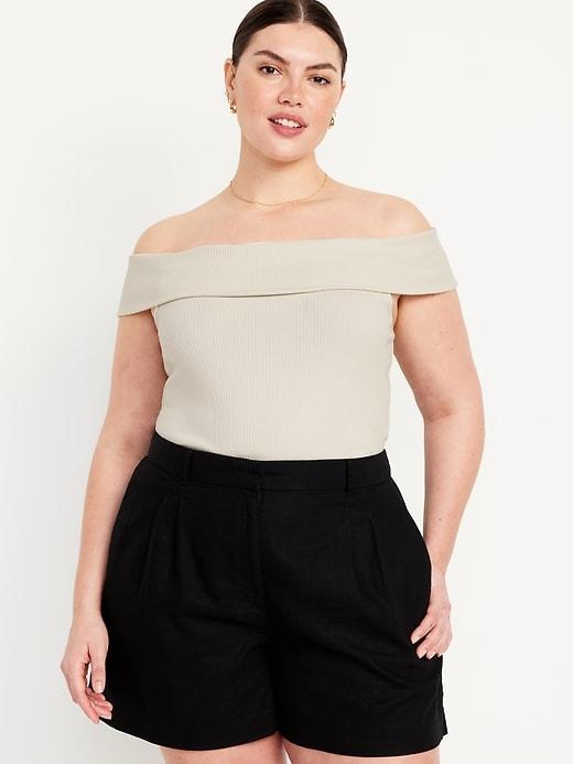 Off-Shoulder Ribbed Top Product Image