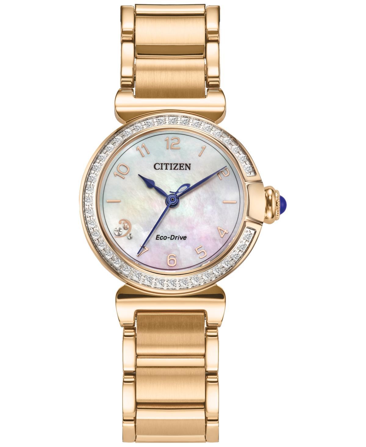 Citizen Eco-Drive Womens Diamond (1/6 ct. t.w.) Rose Gold-Tone Stainless Steel Bracelet Watch 26mm Product Image