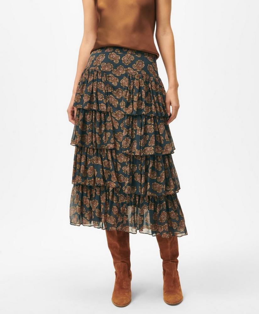 Tiered Skirt in Paisley Chiffon product image