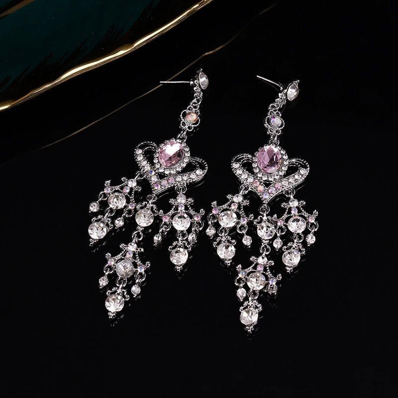 Heart Rhinestone Dangle Earring Product Image