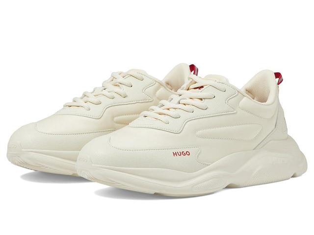 HUGO Running Style Sneakers with Thick Rubber Sole (Cream) Men's Shoes Product Image