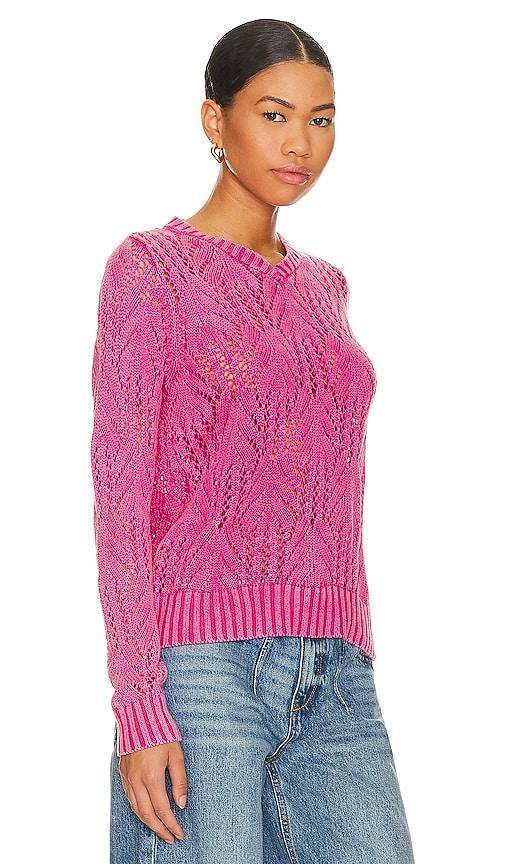 Central Park West Delilah V-neck Sweater in Pink. Size XS. Product Image